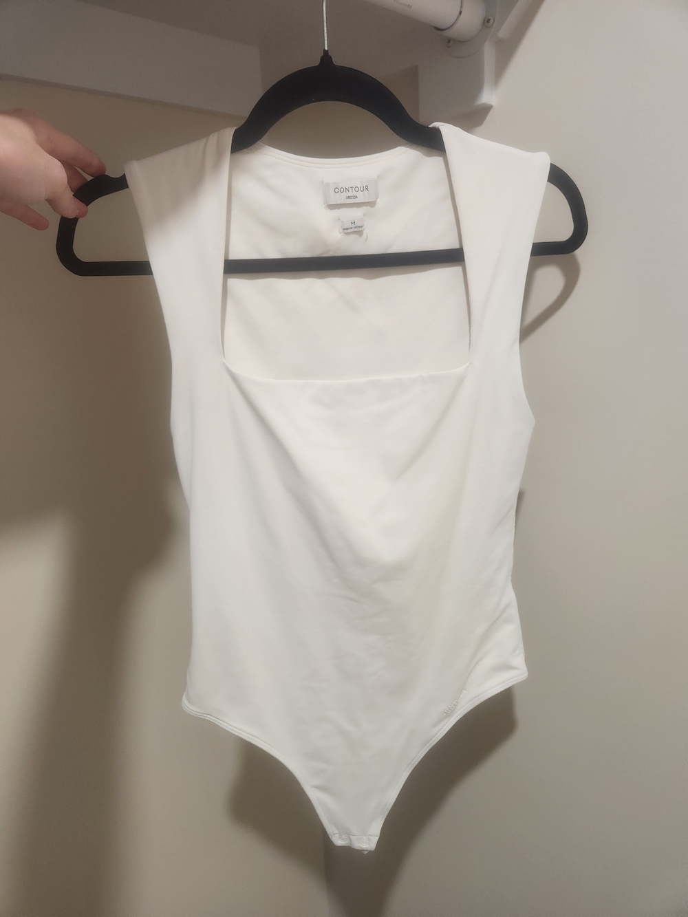 Aritzia Contour White Square Neck Bodysuit